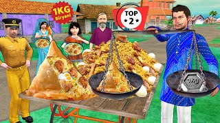 1 kg Samosa Chicken Biryani Egg Biryani Selling Roadside Street Food Hindi Kahaniya Moral Stories