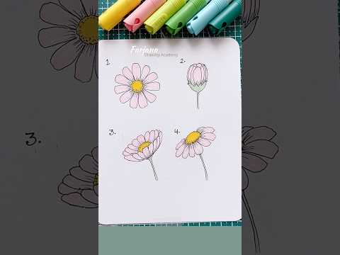 Drawing techniques || How to draw ￼flower #drawing #art #shorts