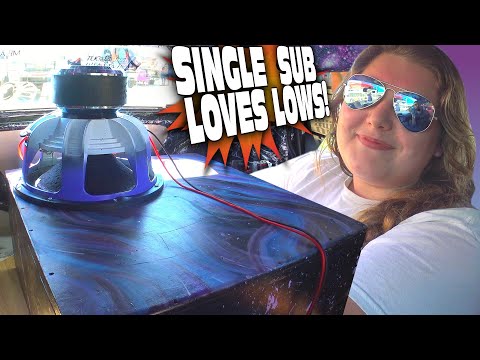 Her Subwoofer LOVES LOWS!!! Single 18" Sundown Zv4 BASS DEMO w/ 4 MTX 9500 15s & 5000W Amp Install