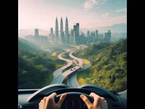 Driving in the Green Outskirts of Kuala Lumpur City