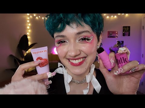 ASMR Doing My Valentine’s Day Inspired Makeup 💘 (chatty grwm, whispered makeup, tapping, sleep aid)