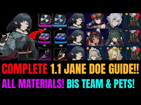 COMPLETE Jane Doe Preparation Guide! 1-60 Leveling Materials + BIS Weapon, Teams & Pets!!