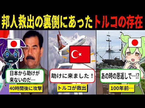 テヘランに残された日本人を救ったのは100年前に日本が救ったトルコだった！【ずんだもん＆ゆっくり解説】