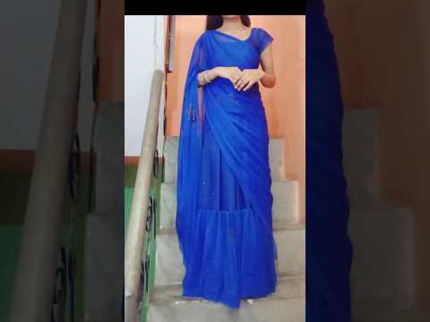 frill saree cutting and stitching #ruffle gown / ruffle saree cutting and stitching #shorts #viral