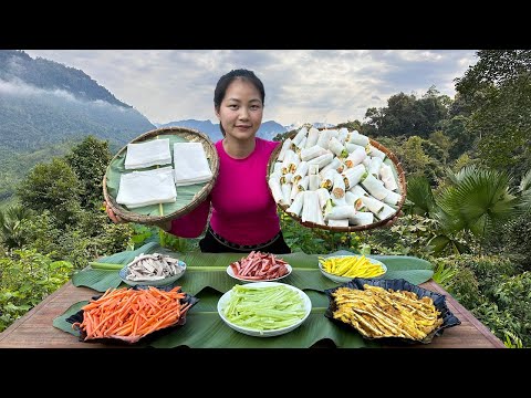 The Process of Make Delicious Pho Rolls from the Village's Ordinary Rice - Dinner for Poor Families