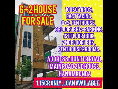 G+2, PENTHOUSE, EAST FACING,100YARDS, LOAN AVAILABLE, AT HUNTER ROAD, HANAMKONDA