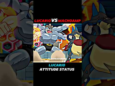 LUCARIO VS MACHOAMP | LUCARIO ATTITUDE STATUS 👿 || #POKEMON #SHORTS