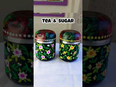 चीनी और चाय पत्ती के डिब्बे सजाए | #diy #craft #bestoutofwaste #art