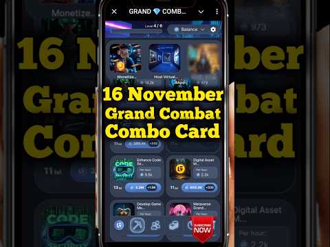 Grand Combat Daily Combo 16 November 2024 | Grand Kombat Daily Combo Card