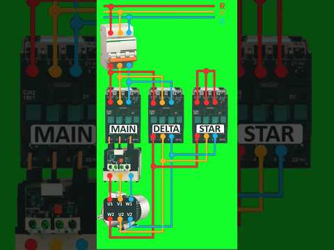 star-delta starter complete wiring for 3 phase motor/star-delta power connection /explained #shorts