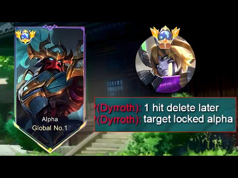 PERFECT BUILD ALPHA VS BUFFED DYRROTH IN SOLO RANKED GAME!! (MUST WATCH)