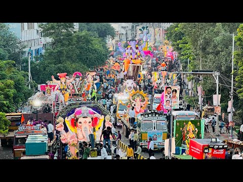 Ganesh Shobha Yatra 2024 | Ganesh Procession 2024 at Tank Bund |Big Ganesh Nimajjanam 2024 Hyderabad