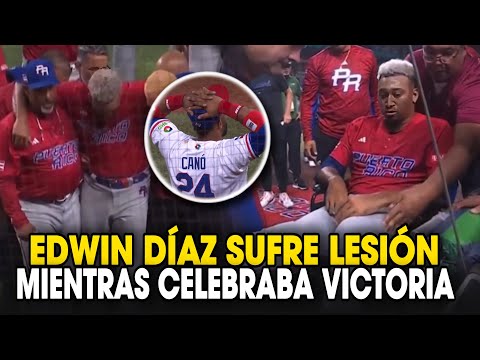 EDWIN DÍAZ SUFRE TERRIBLE LESIÓN MIENTRAS CELEBRABA VICTORIA DE PUERTO RICO EN EL CLÁSICO MUNDIAL