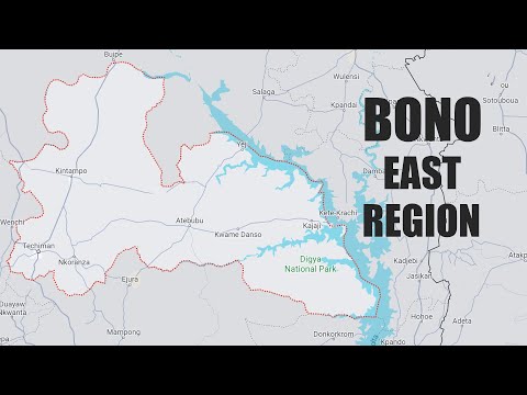 Topgraphical Map of Bono East Region Ghana