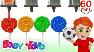 The Colors Song (Soccer Candy) with Chu Chu + more nursery rhymes & Kids songs - Baby yoyo