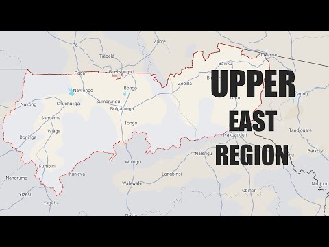 Topographic Map of Upper East Region Of Ghana