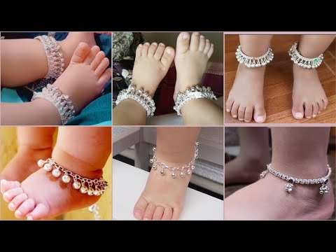 Silver Anklets Designs For Baby Girl || Latest Baby payal design images || New silver baby Anklets