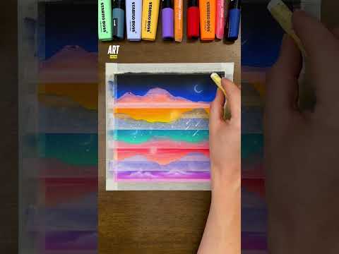 Psyche drawing: do you see a sky or a mountain?? 😮🖍 #psychedraiwng #oilpastel #tutorial #drawing