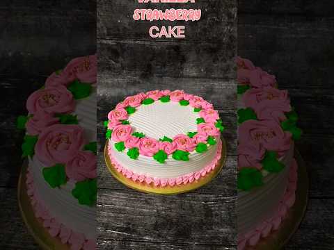 BEAUTIFUL ROSSETTE STRAWBERRY FLAVOUR CAKE 🥰 | ROSSETTE CAKE| #viral #fypシ #cake #trending #shorts