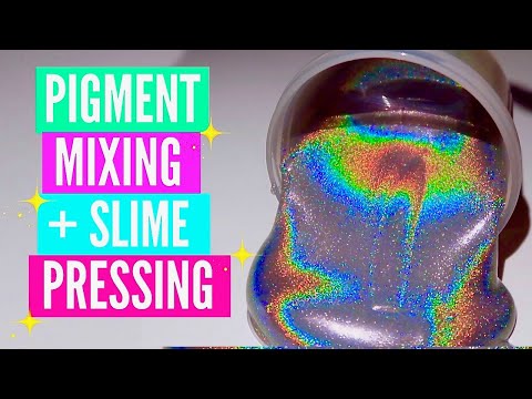 Mixing Pigment into Slime// holographic, duochrome  Satisfying Slime ASMR Video Compilation