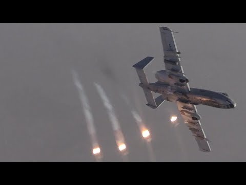 Magnificent A-10 Flareout (F-15s & A-10s Aerial Refueling Over Middle East)