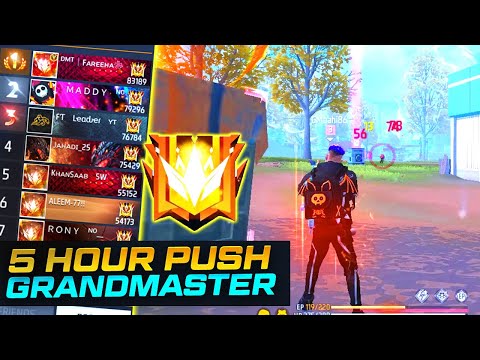 New Update BR Rank Push To Grandmaster 😱😍 5 Hour Push - Garena Free Fire