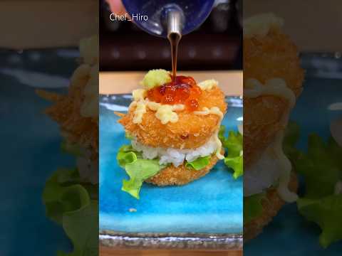 🇯🇵 Scallop Fried Burger Sushi🍣 #shorts