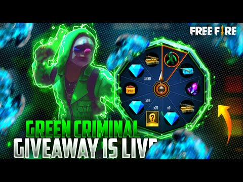 GREEN CRIMINAL GIVEAWAY AND 10000 DIAMONDS CUSTOM ROOM | FREE FIRE LIVE ​​​​| RKG ZACCY