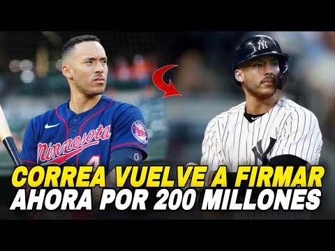 OTRA VEZ! CARLOS CORREA FIRMA MILLONARIO CONTRATO CON LOS TWINS DE MINNESOTA - MLB BASEBALL