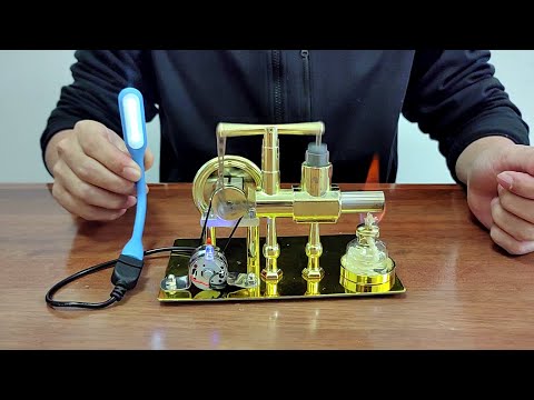 Stirling Engine Generator Kit Unboxing 2024 - Single-Cylinder Hot Air with Light