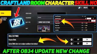How to use Skills setting in free fire | Craftland custom me Character skill No kaise kre