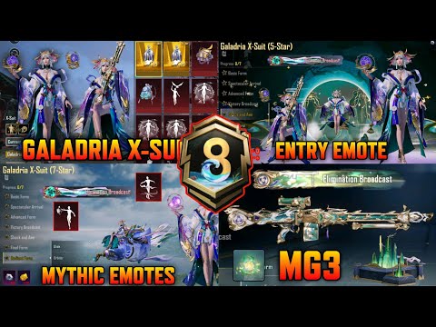 Galadria Ultimate X-Suit Leaks | Mg3 Upgrade Skin | Free Mythic Emotes | Xsuit Entry Emote |300 Spin