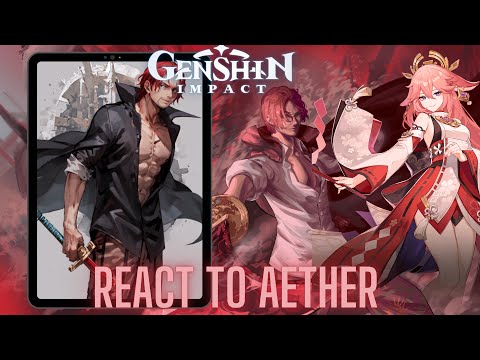 Genshin impact react to Aether as Shanks | one piece Luffy gear 5 | Straw hats  | Gacha life 2 |