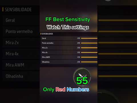 FF Best Sensitivity settings ⚙️ m1887 settings😈 for Only Red Numbers 💯 #freefire #shorts #foryou