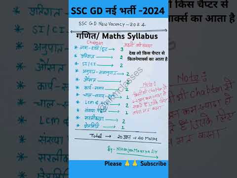 SSC GD गणित सिलेबस 2025|ssc gd गणित सिलेबस 2024|ssc gd math syllabus #shorts #shortfeed #viral