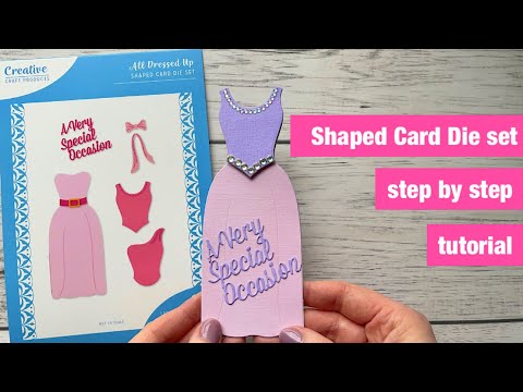 Shaped Cards Doe Set - Dress by Creative Craft Products and 50% off dies @CraftStashcoukTV