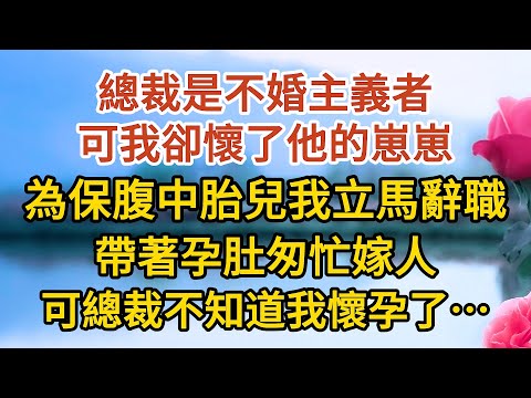 《總裁不婚》第01集：總裁是不婚主義者，可我卻懷了他的崽崽，為保腹中胎兒我立馬辭職，帶著孕肚匆忙嫁人，可總裁不知道我懷孕了……#戀愛#婚姻#情感 #愛情#甜寵#故事#小說#霸總