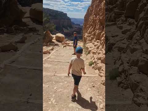 We took our kids into the Grand Canyon #rvlife #roadschool #hiking #grandcanyon #shorts