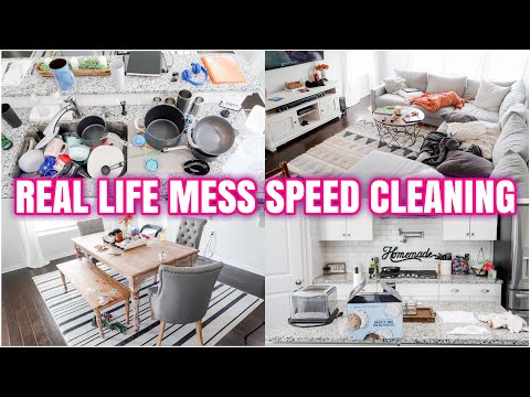 SPEED CLEANING MOTIVATION | REAL LIFE MESS | MESSY HOUSE TRANSFORMATION | ACTUAL MESS