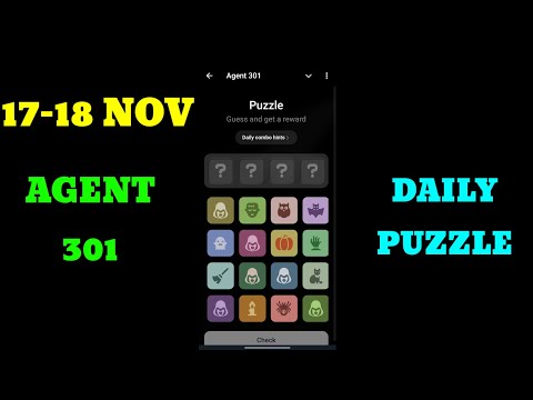 Agent 301 Daily combo card 17-18 November  | Agent 301 Puzzle Solved Today 17 November |Major Puzzle