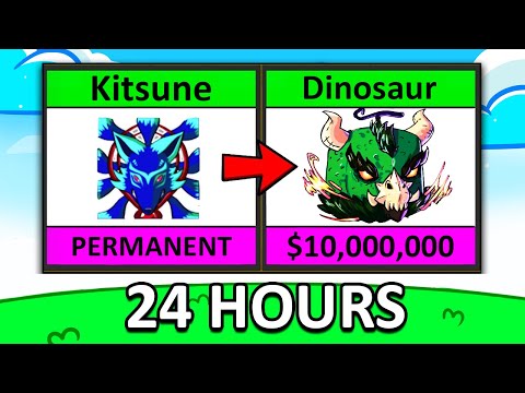 Trading Permanent KITSUNE For 24 Hours (Blox Fruits)