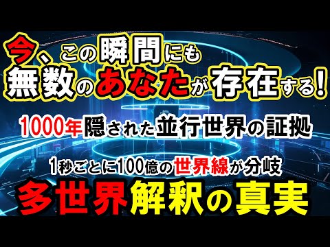 【量子論】量子もつれが示す多世界解釈の証拠！怖いくらい確実なパラレルワールドの存在。あなたの知らない恐怖の世界線。現実世界は1兆分の1の確率で選ばれていた？【パラレルユニバース】