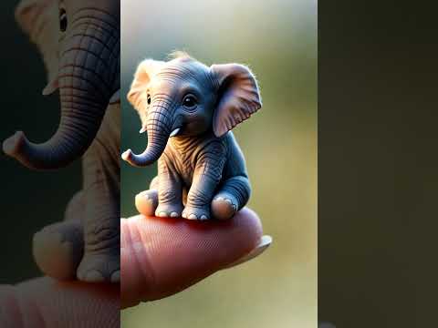 Tiny Baby Elephant on a Finger: Adorable Miniature Wildlife Moment