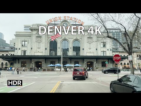 Denver 4K HDR - Driving Downtown - Colorado USA