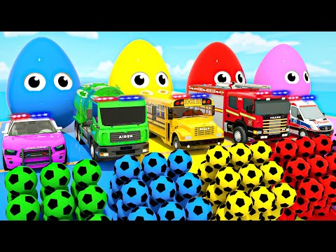 Five little monkey + Bingo Song - Soccer ball shaped wheels - Baby Nursery Rhymes & Kids Songs