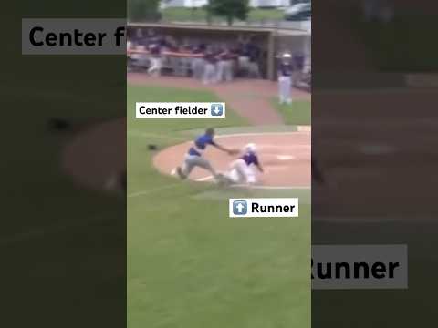 Centerfielder tags runner OUT at home 🤯