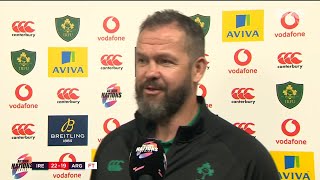 Andy Farrell on Ireland's 22-19 win over Argentina