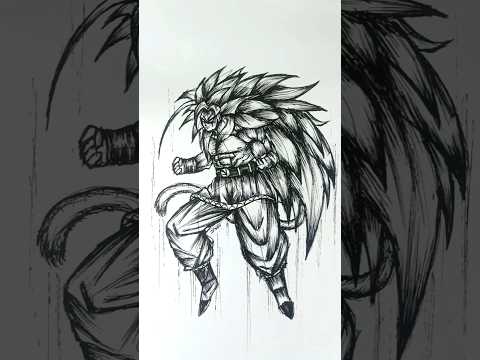 Speed Drawing Stick-man Goku? 😳//#anime #drawing #shorts