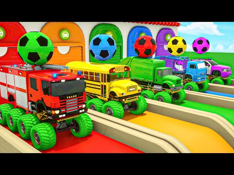 Baby Shark Song - Jumping monster trucks in the colorful Bossein - Baby Nursery Rhymes & Kids Songs