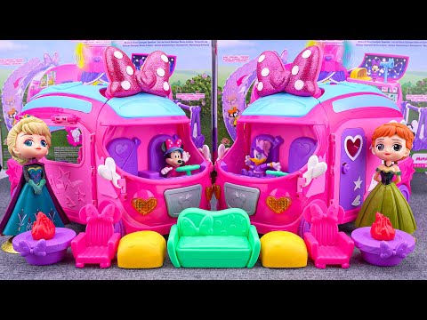 1H Satisfying with Unboxing Disney Minnie Mouse Toys Collection, Camper Van, Marvelous Market  ASMR